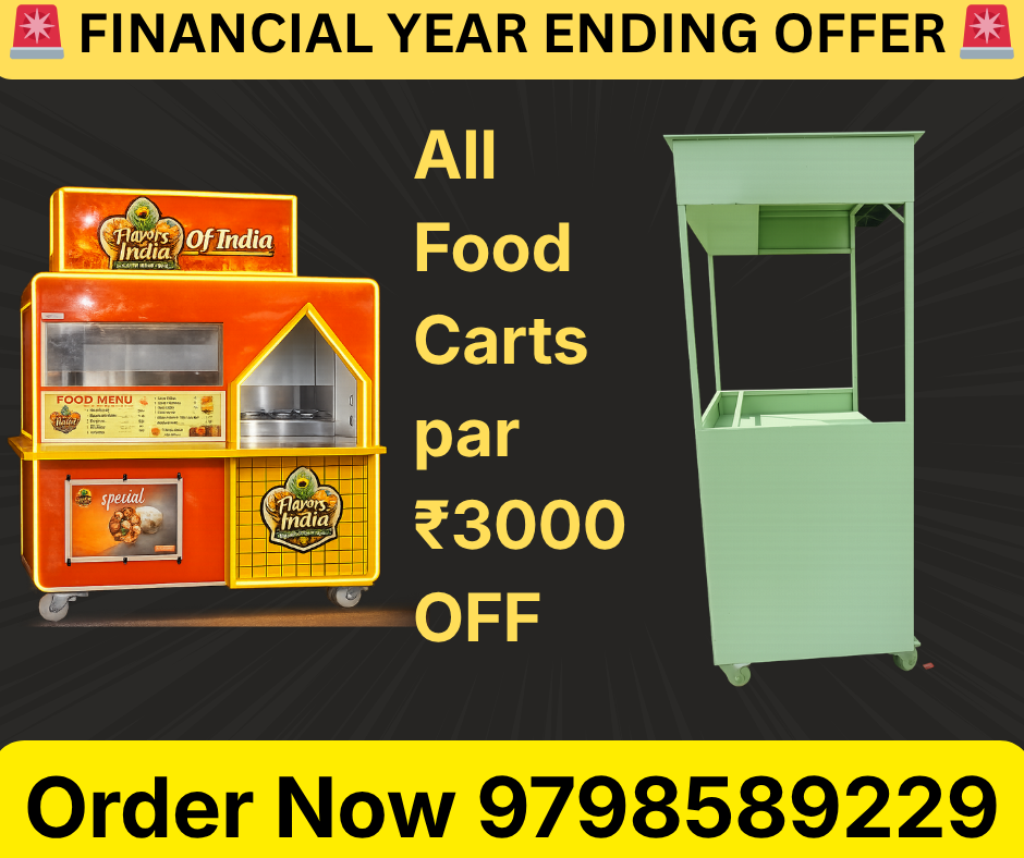 Start Your Food Cart Business with Aparna Carts King – Financial Year Ending Offer yellow and black dynamic end of year sale facebook post (2)