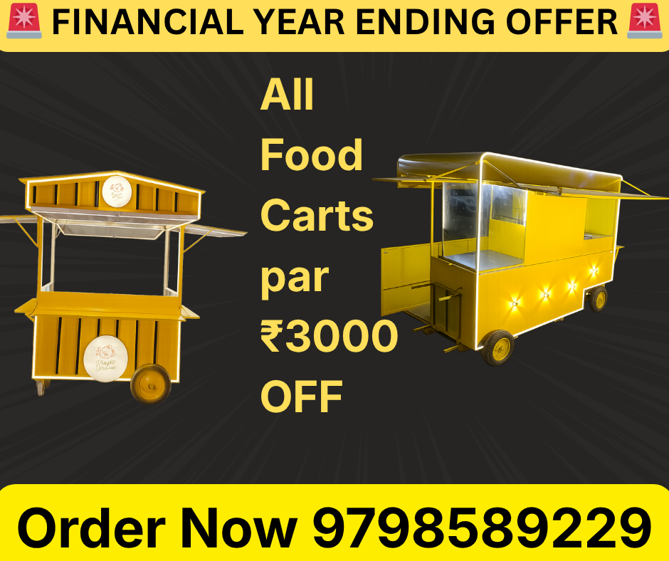 Start Your Food Cart Business with Aparna Carts King – Financial Year Ending Offer yellow and black dynamic end of year sale facebook post (3)