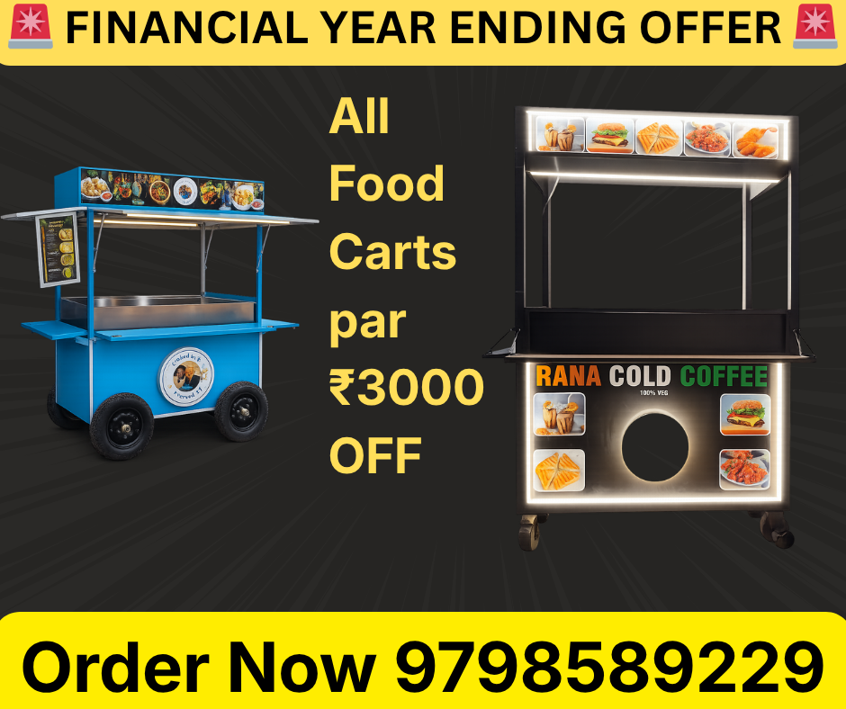 Start Your Food Cart Business with Aparna Carts King – Financial Year Ending Offer yellow and black dynamic end of year sale facebook post (5)